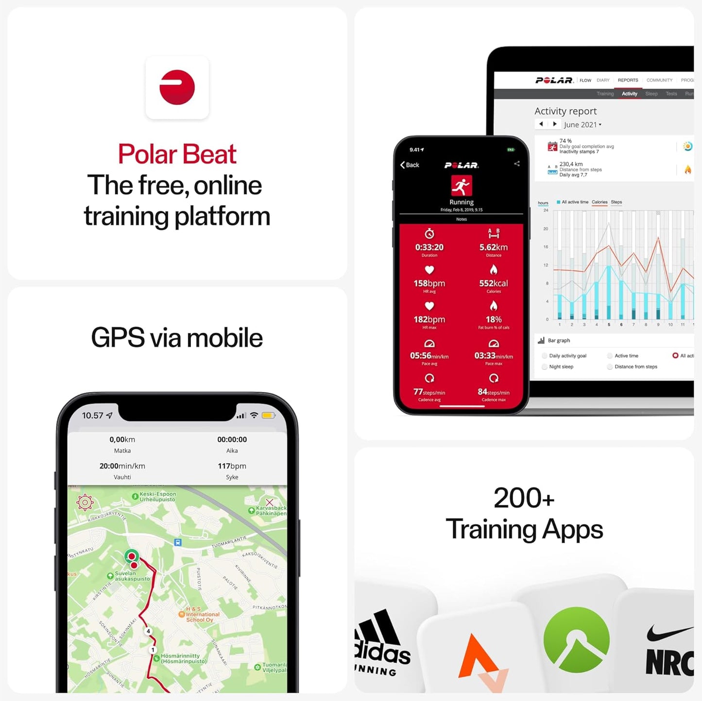 Polar H10 Heart Rate Monitor Chest Strap in black, waterproof design, adjustable fit for men and women, with sensor for accurate heart rate tracking.