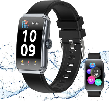 PUTEKER fitness tracker smartwatch with 1.47-inch screen, blood oxygen, heart rate, sleep monitor, IP68 waterproof, step and calorie counter