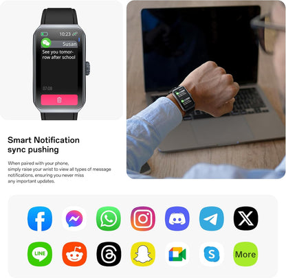 PUTEKER fitness tracker smartwatch with 1.47-inch screen, blood oxygen, heart rate, sleep monitor, IP68 water resistance, step counter