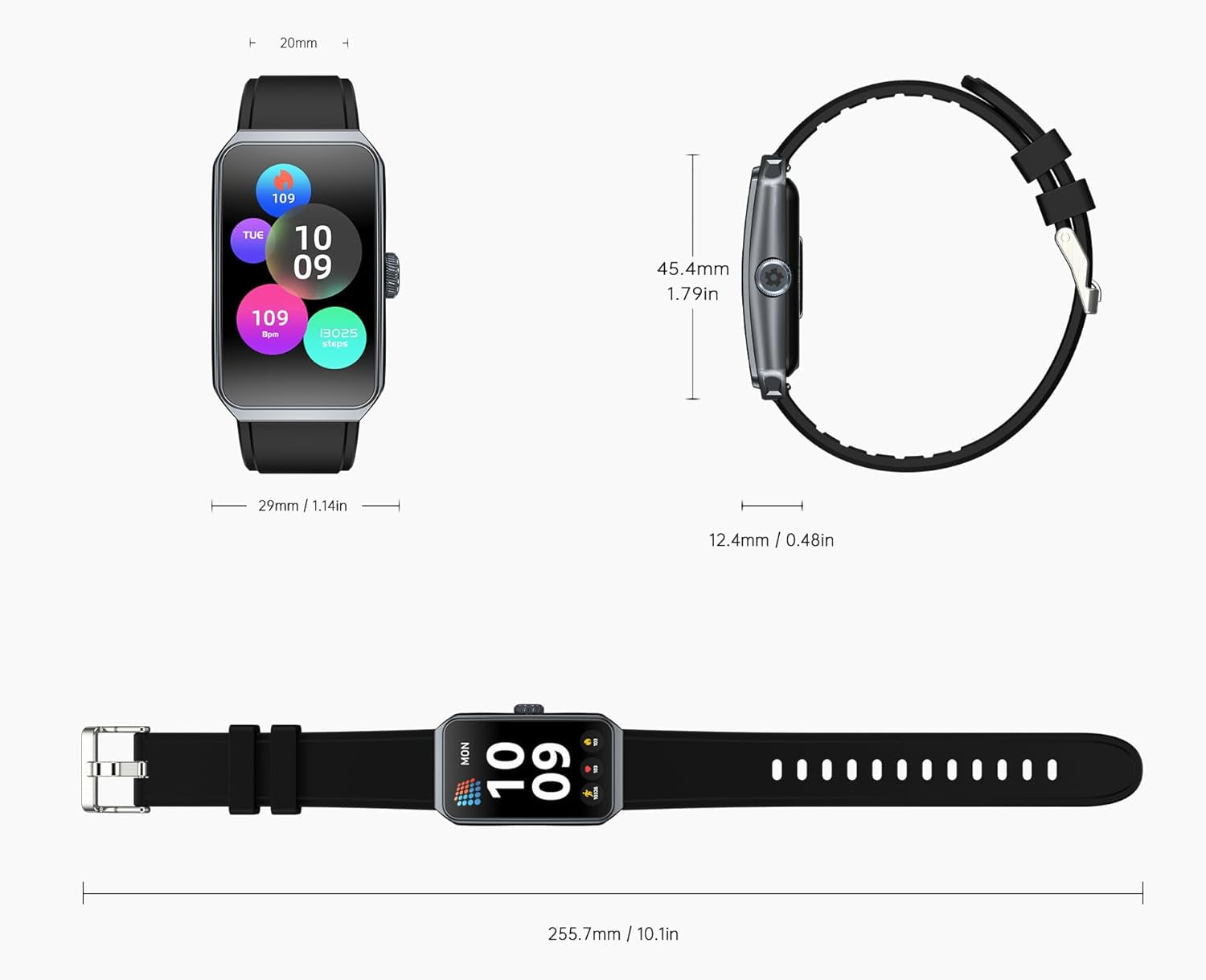 PUTEKER fitness tracker smartwatch with 1.47-inch screen, blood oxygen, heart rate, sleep monitor, step and calorie counter.