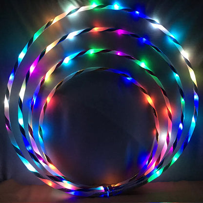 LED Light-Up Fitness Hoop, Color Changing & Detachable - 24 LEDs, 90cm-1