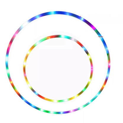 LED Light-Up Fitness Hoop, Color Changing & Detachable - 24 LEDs, 90cm-0