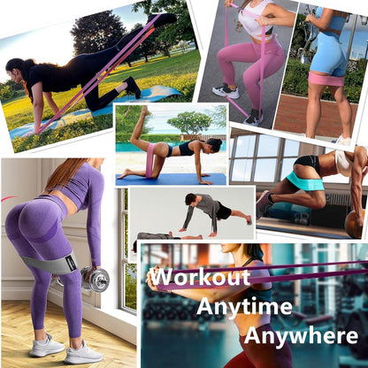STANDROCK fabric resistance bands in pink, purple, and green, designed for exercise, workout, and booty toning for women and men.