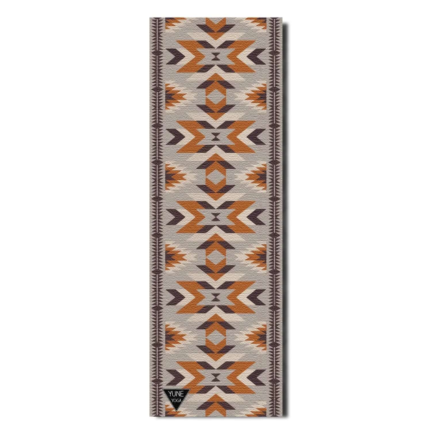 Teton Canyon Yoga Mat with tribal pattern, 6 mm thick, eco-friendly double-sided yoga mat for gym and home workouts.