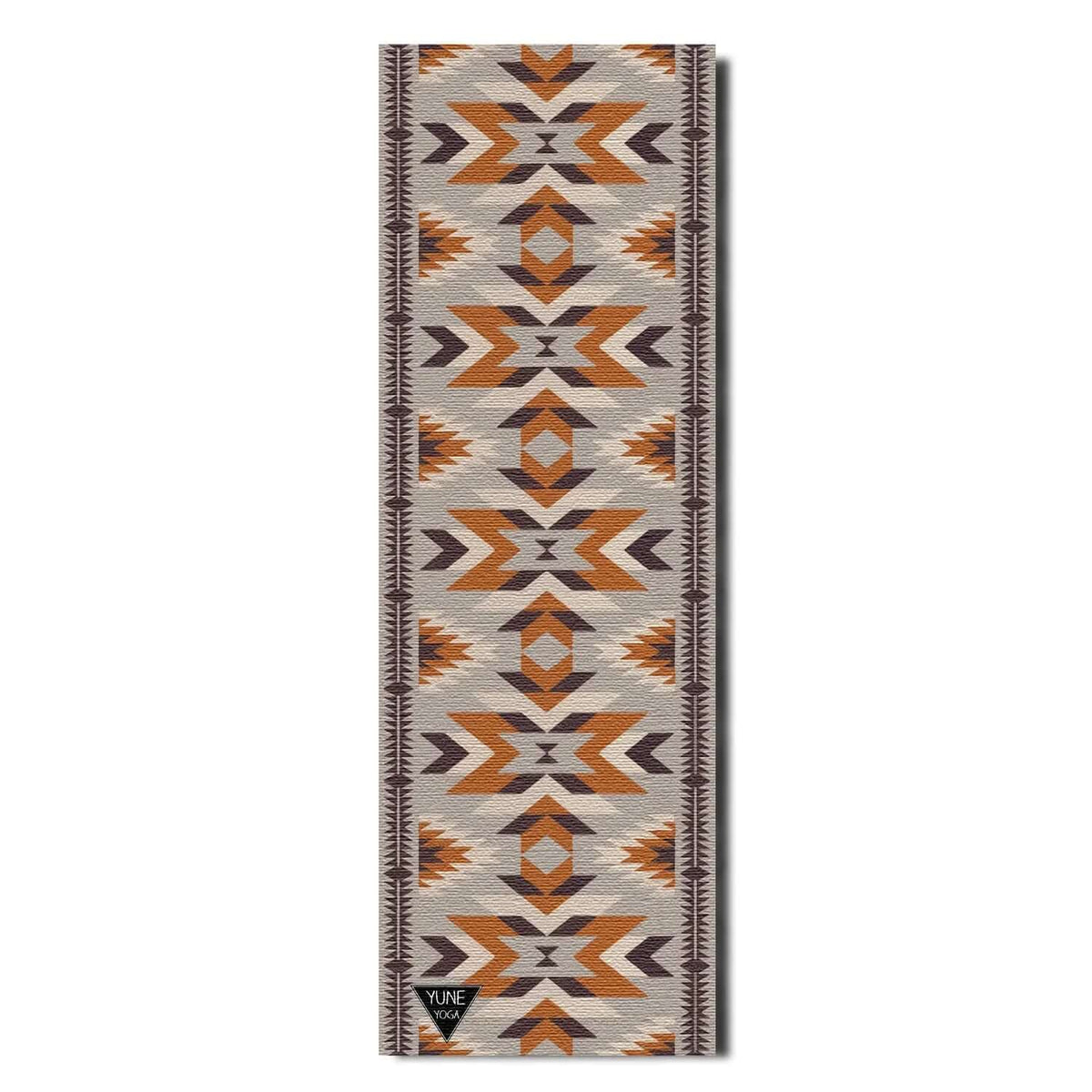 Teton Canyon Yoga Mat with tribal pattern, 6 mm thick, eco-friendly double-sided yoga mat for gym and home workouts.