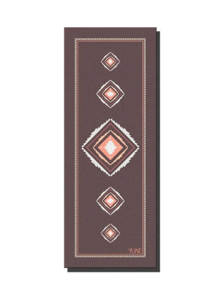 Cactus print yoga mat with geometric design, perfect for yoga and fitness practice.
