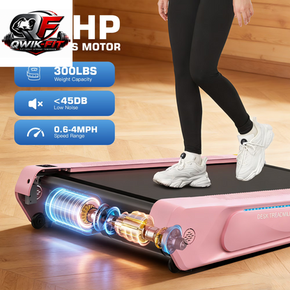 Walking Pad 2.5HP Brushless Motor 300Lbs Weight Capacity,Portable under Desk Treadmill with App Remote Control,Low-Noise Desk Treadmill in LED Display,Installation-Free