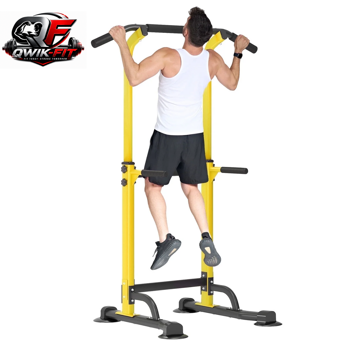 SOGES Adjustable Power Tower - Versatile Dip Stands & Pull-Up Bar for Home Gym - Yellow