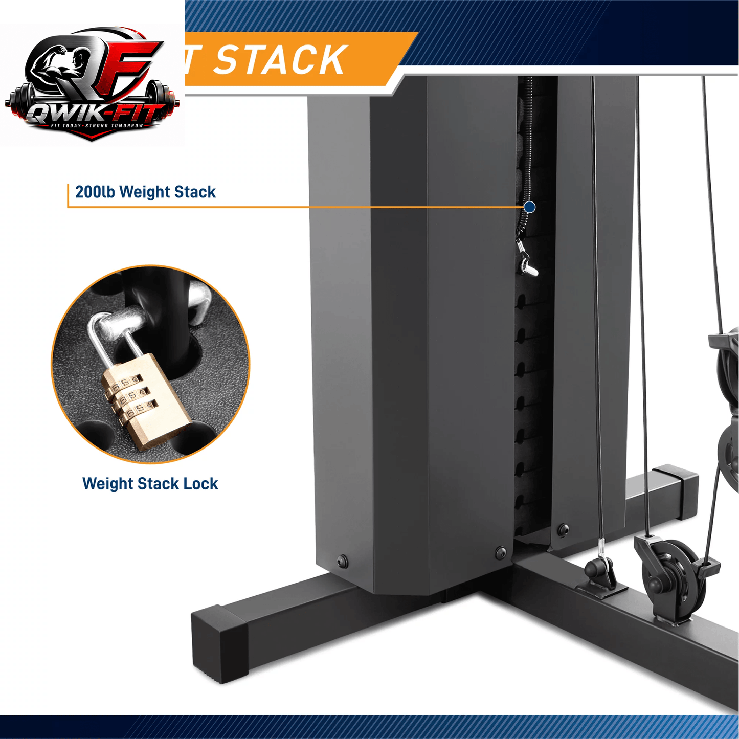MKM-81010 Dual-Function Home Gym System with 200 lb Weight Stack