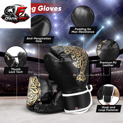 4FT Heavy-Duty Adult Punching Bag Set with 12 oz Boxing Gloves – PU Hanging Heavy Bag Kit