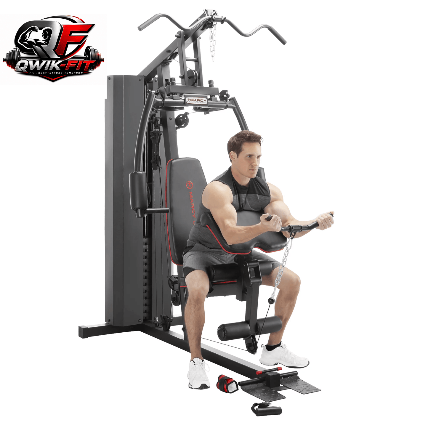 MKM-81010 Dual-Function Home Gym System with 200 lb Weight Stack