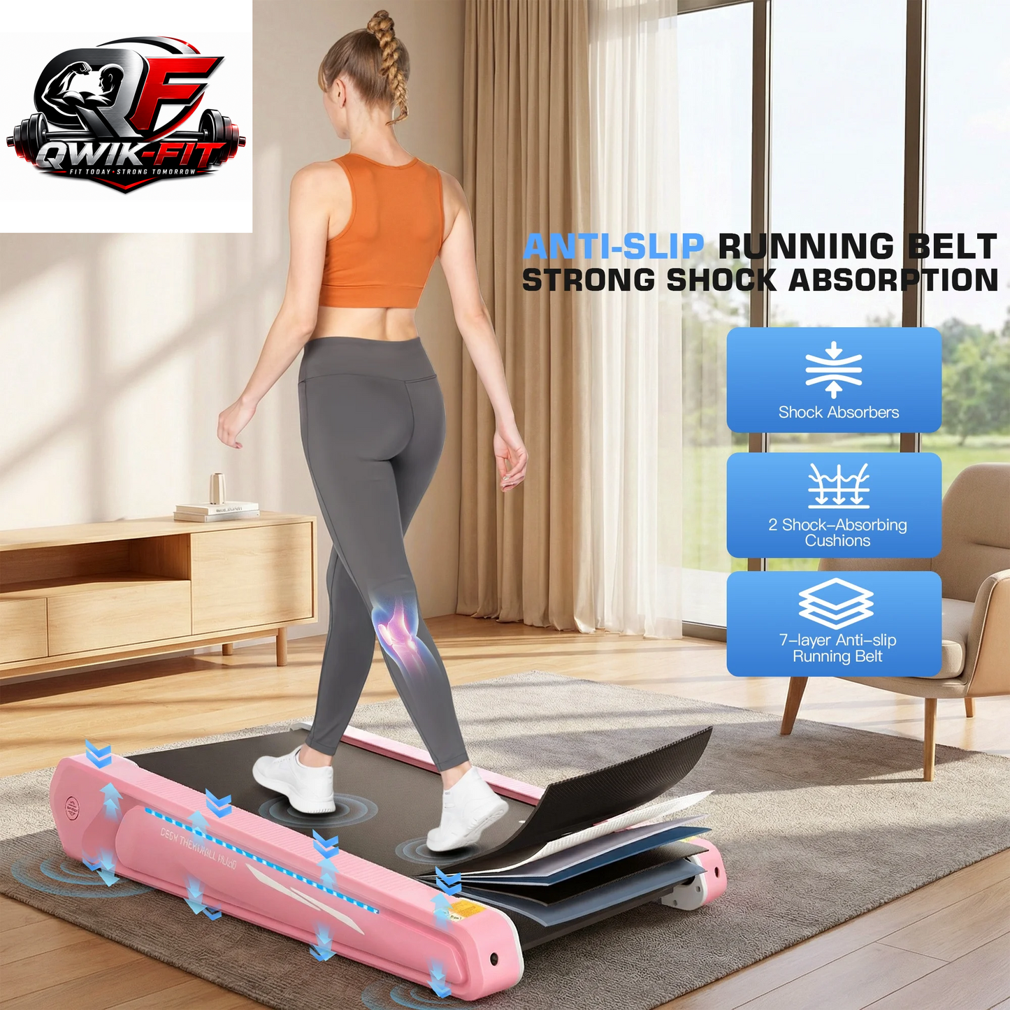 Walking Pad 2.5HP Brushless Motor 300Lbs Weight Capacity,Portable under Desk Treadmill with App Remote Control,Low-Noise Desk Treadmill in LED Display,Installation-Free