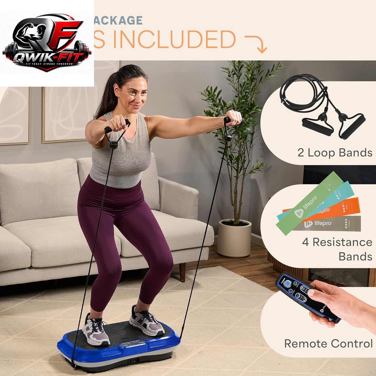 LifePro Waver Vibration Plate Exercise Machine with 99 Speeds, 10 Programs, Resistance Bands and 330 lb Capacity