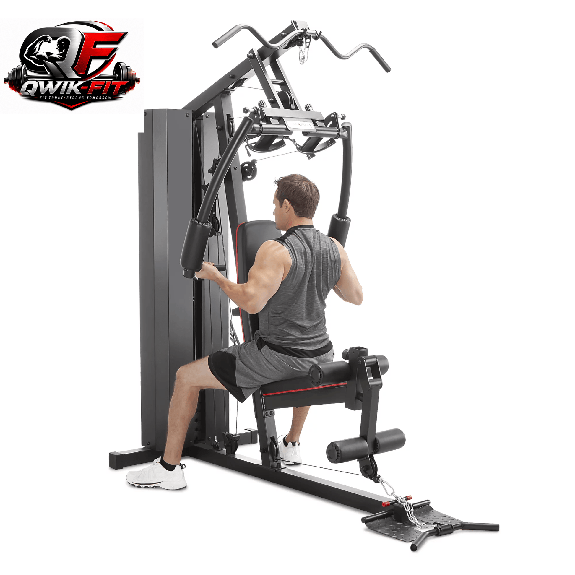 MKM-81010 Dual-Function Home Gym System with 200 lb Weight Stack