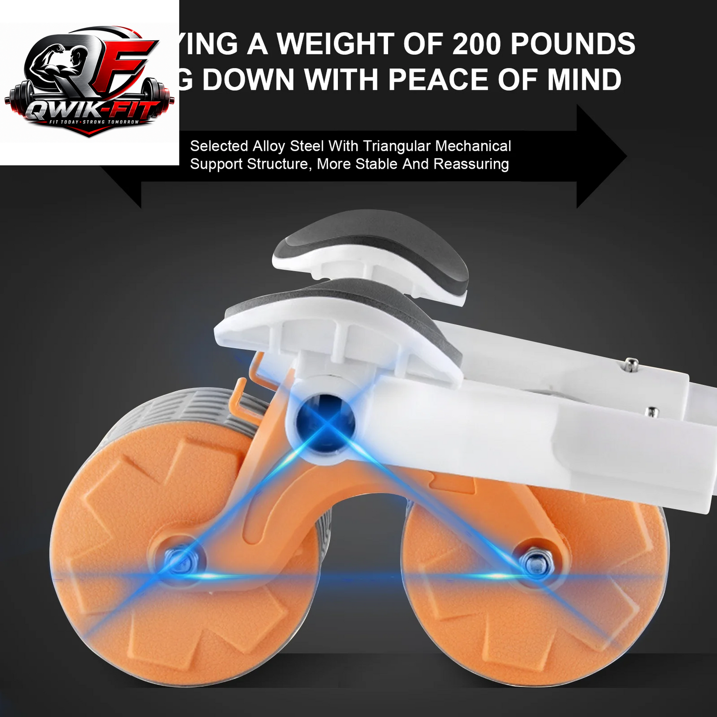 Automatic Rebound Ab Roller with Elbow Support, Timer and Core Training Wheel – Black