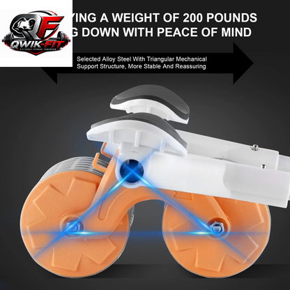 Automatic Rebound Ab Roller with Elbow Support, Timer and Core Training Wheel – Black