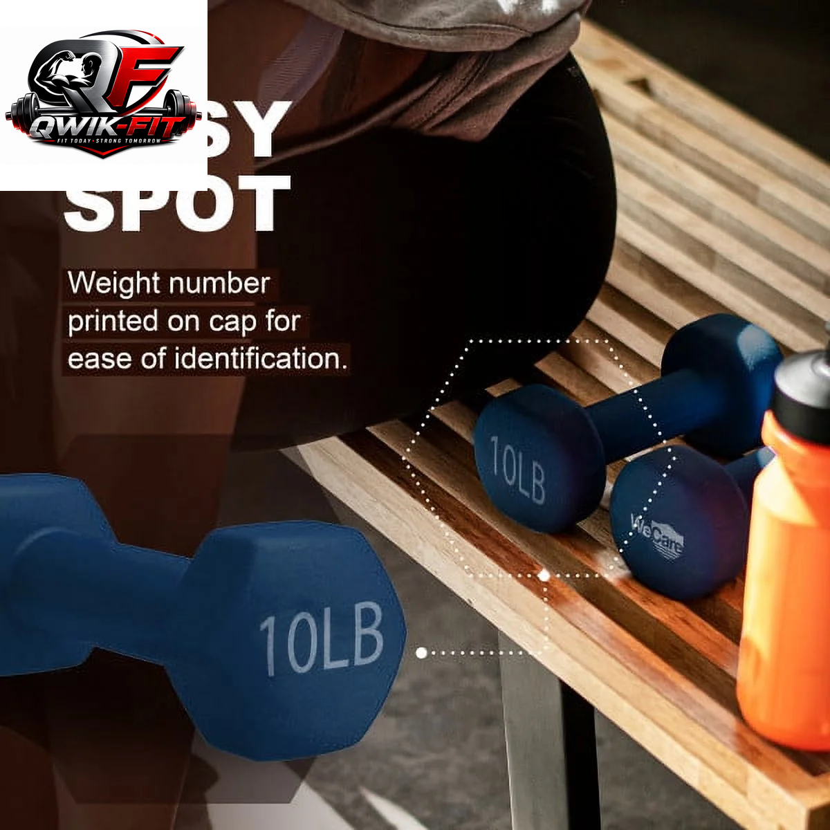 Wecare Fitness 10Lb Neoprene Dumbbell Pair - Stylish Blue for Effective Workouts