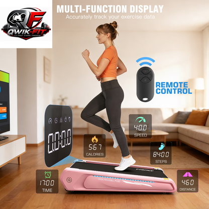 Walking Pad 2.5HP Brushless Motor 300Lbs Weight Capacity,Portable under Desk Treadmill with App Remote Control,Low-Noise Desk Treadmill in LED Display,Installation-Free