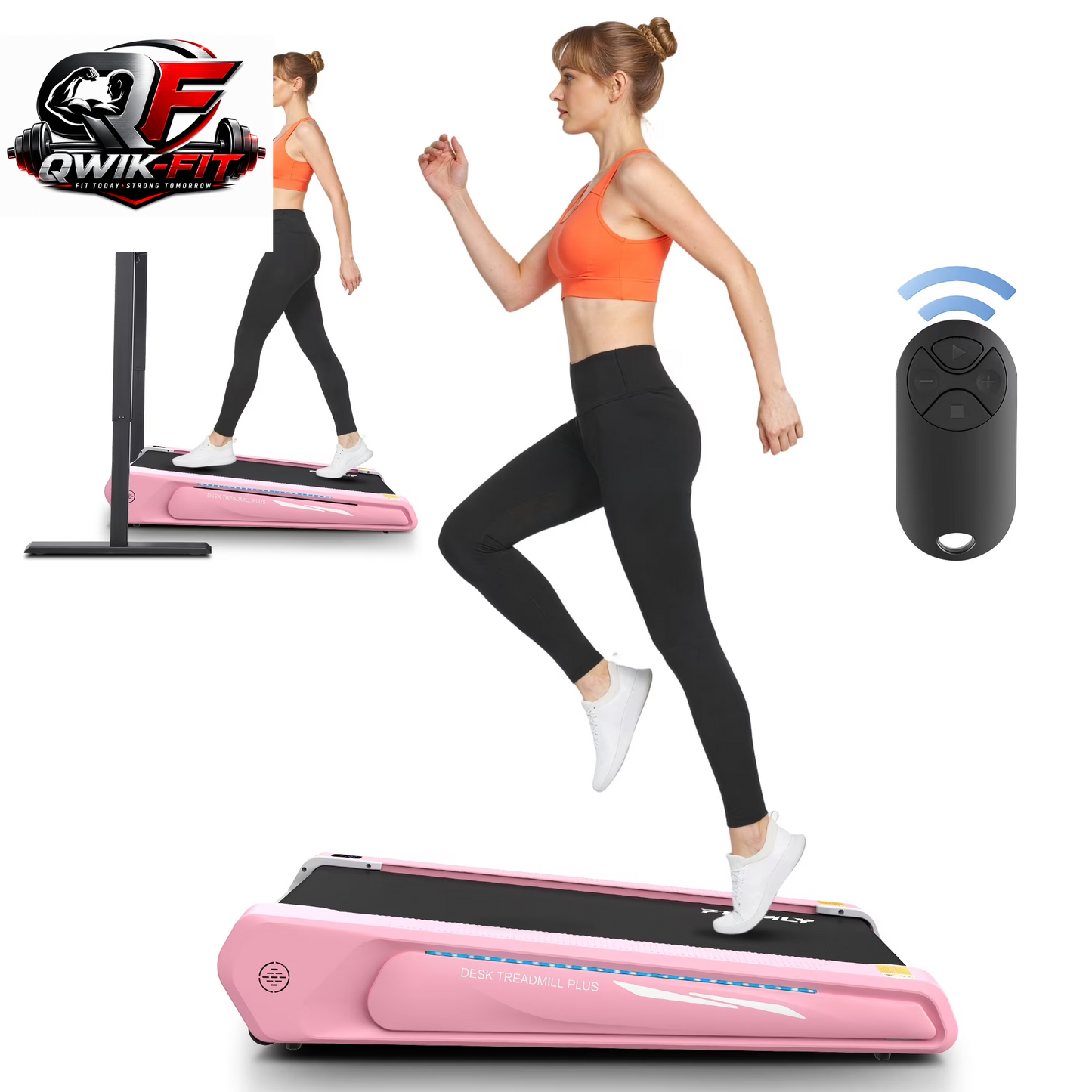 Walking Pad 2.5HP Brushless Motor 300Lbs Weight Capacity,Portable under Desk Treadmill with App Remote Control,Low-Noise Desk Treadmill in LED Display,Installation-Free