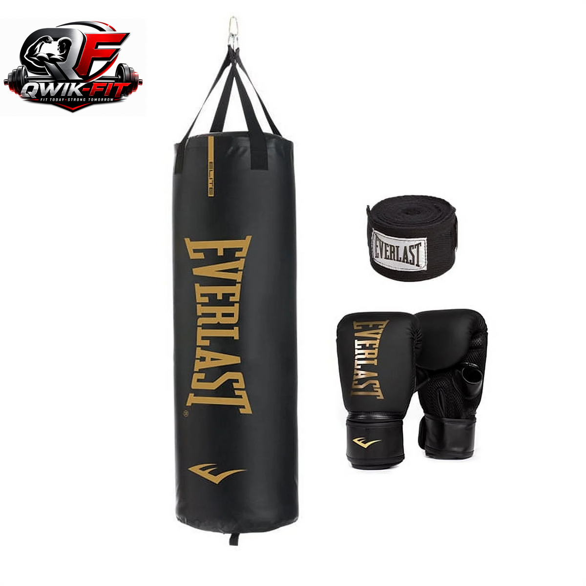 Everlast Heavy Duty Punching Bag Kit - Includes Elite Cardio Gloves & Hand Wraps for Ultimate Training Experience