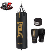 Everlast Heavy Duty Punching Bag Kit - Includes Elite Cardio Gloves & Hand Wraps for Ultimate Training Experience