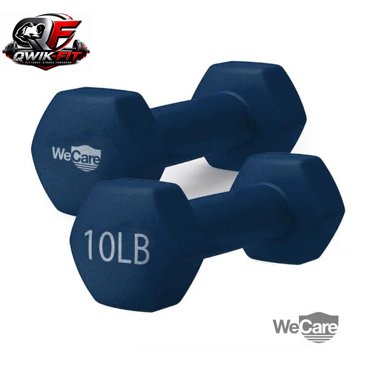 Wecare Fitness 10Lb Neoprene Dumbbell Pair - Stylish Blue for Effective Workouts