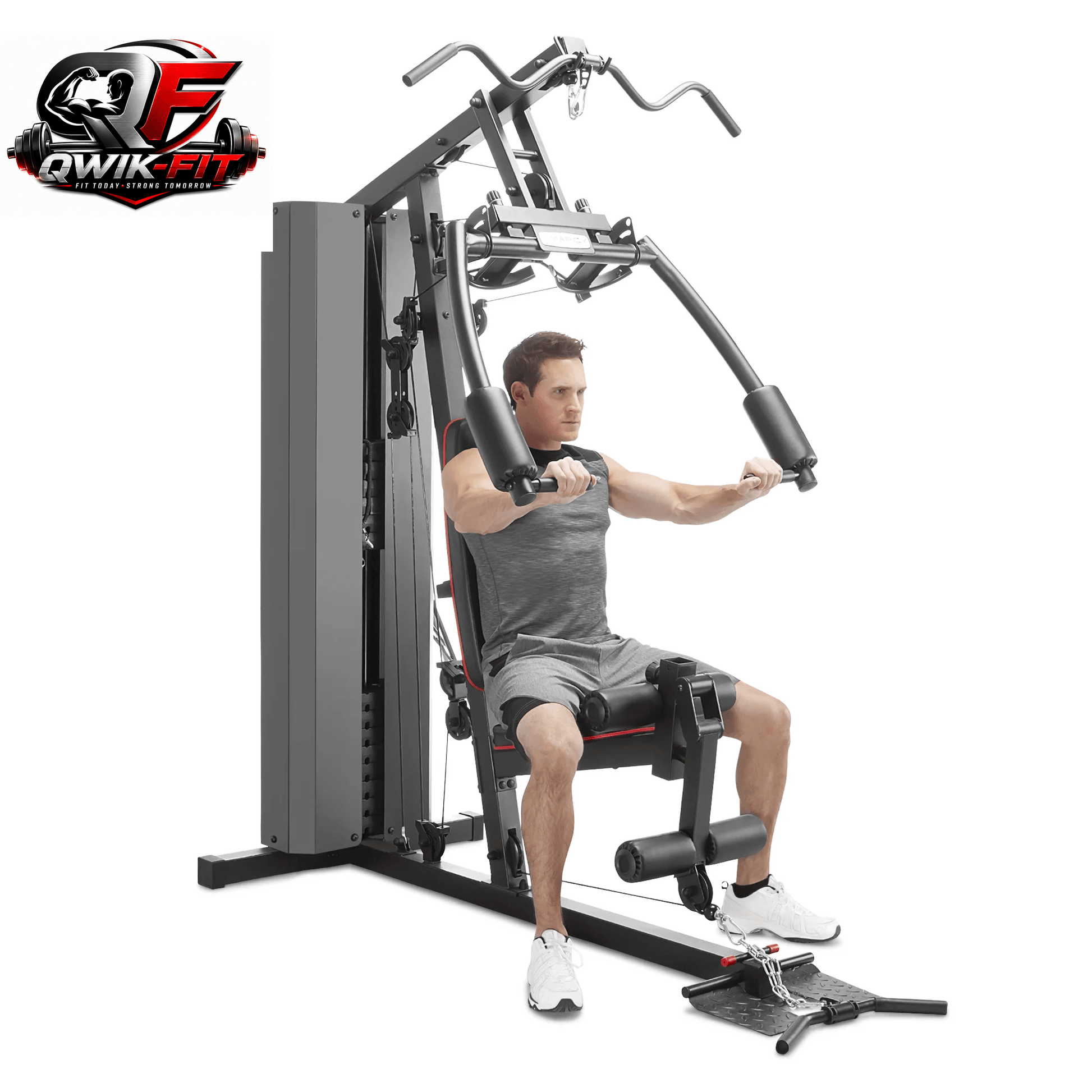 MKM-81010 Dual-Function Home Gym System with 200 lb Weight Stack