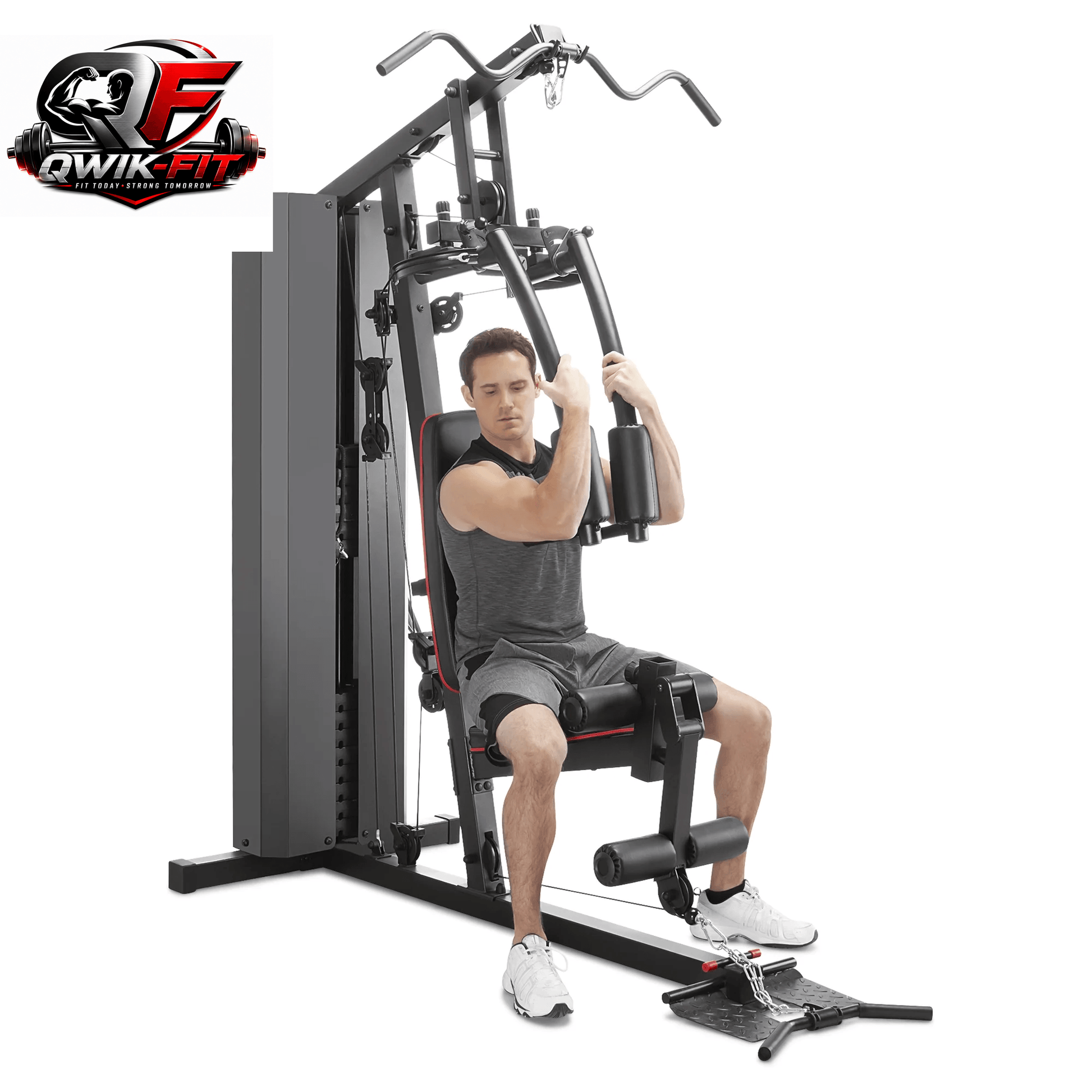 MKM-81010 Dual-Function Home Gym System with 200 lb Weight Stack