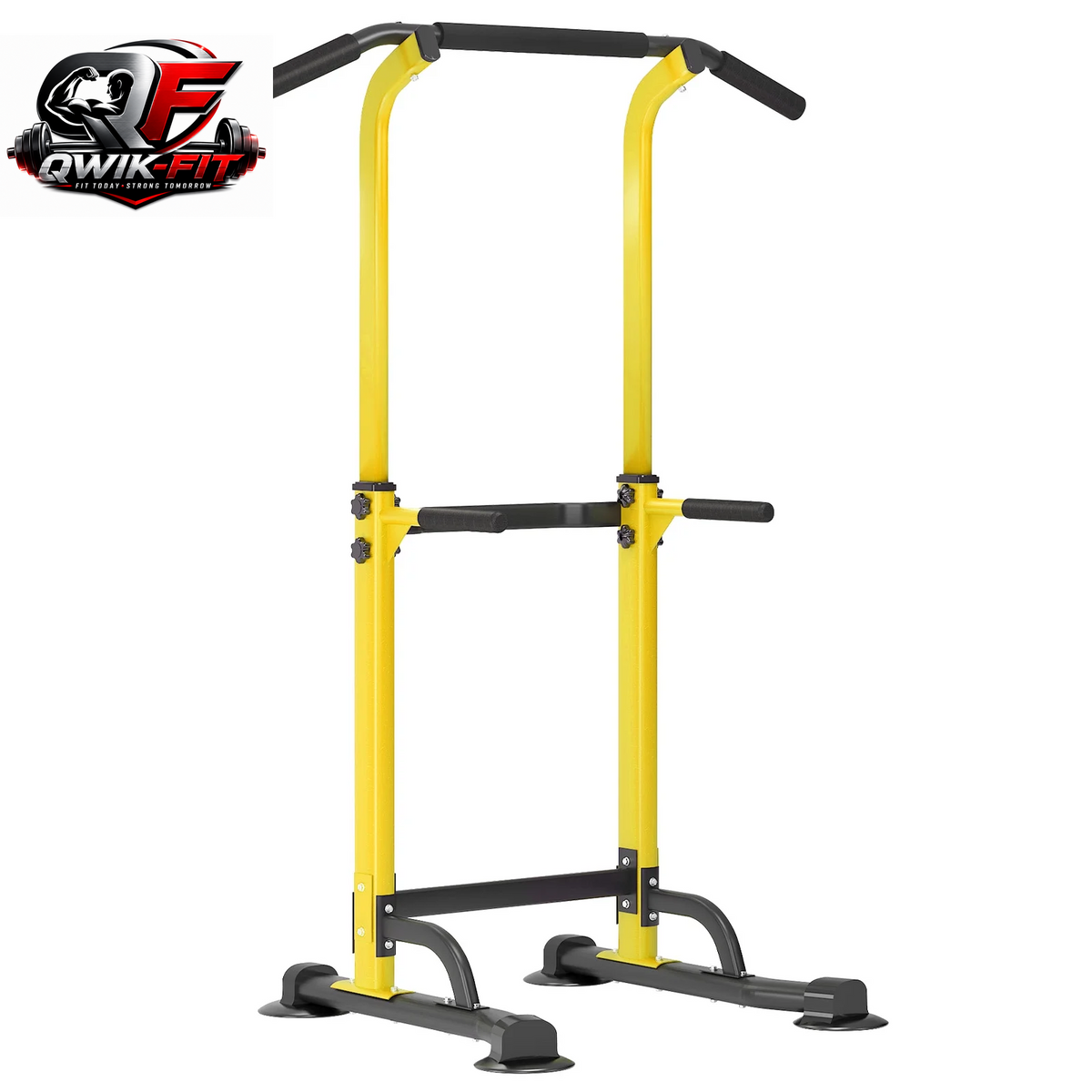 SOGES Adjustable Power Tower - Versatile Dip Stands & Pull-Up Bar for Home Gym - Yellow