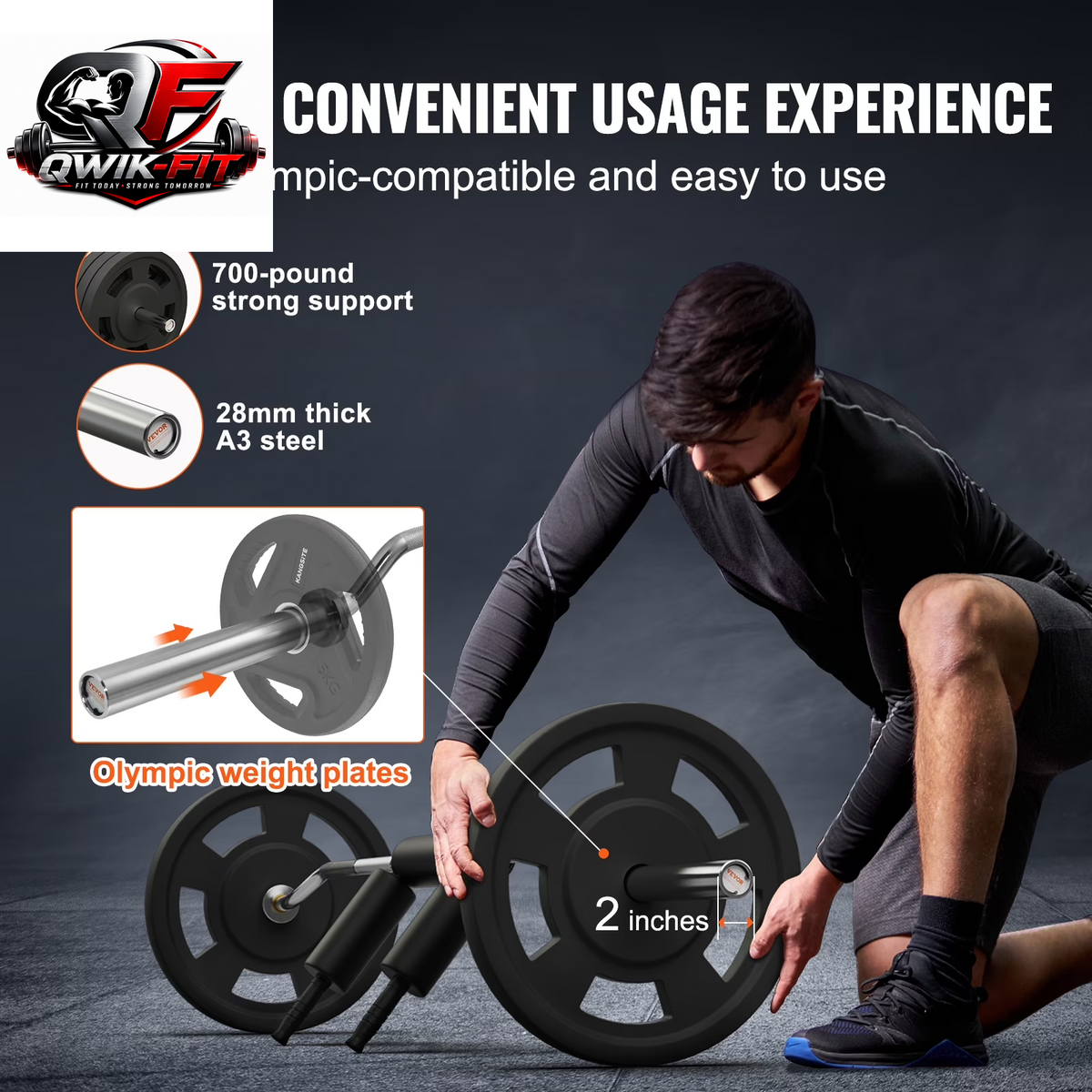 BENTISM Heavy-Duty Safety Squat Bar - 700LB Weight Lifting Attachment for Ultimate Fitness Performance
