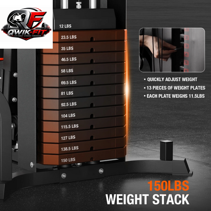 Ultimate Home Gym Station - Complete Workout Equipment with 150LBS Weight Stack for Total Body Training