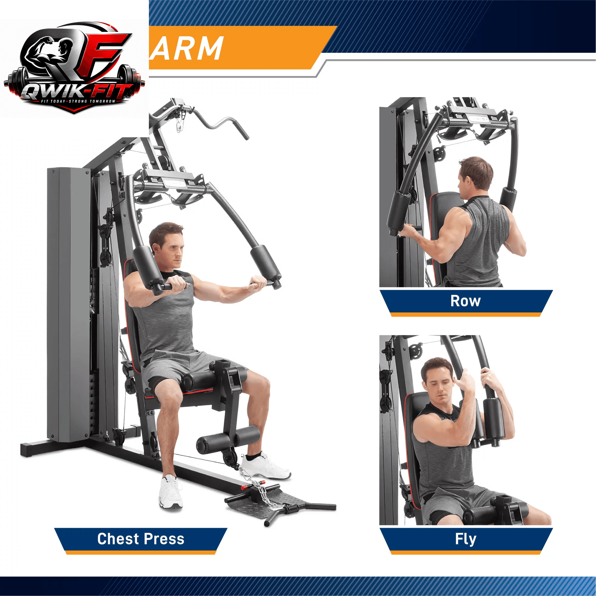 MKM-81010 Dual-Function Home Gym System with 200 lb Weight Stack