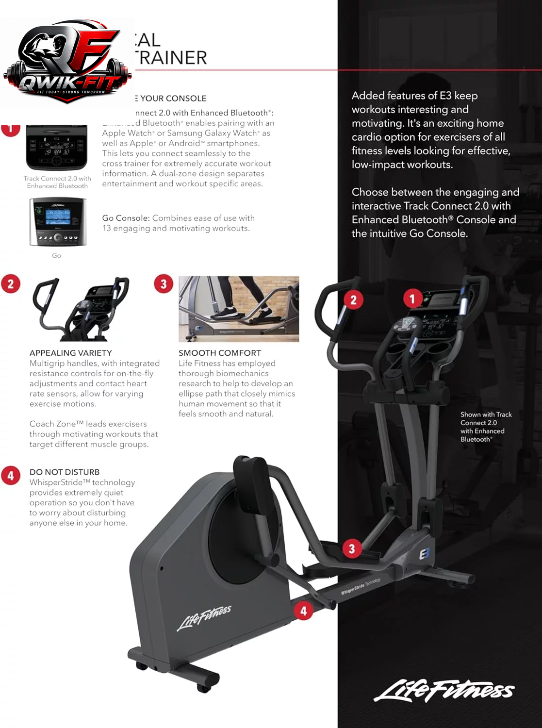 E3 Cross Trainer Elliptical Exercise Machine with Go Console