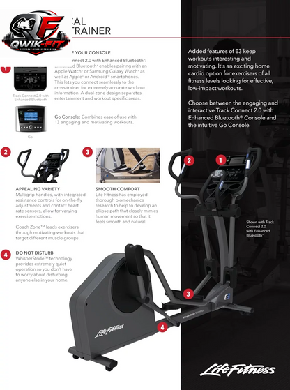 E3 Cross Trainer Elliptical Exercise Machine with Go Console