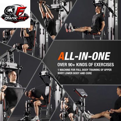 Ultimate Home Gym Station - Complete Workout Equipment with 150LBS Weight Stack for Total Body Training