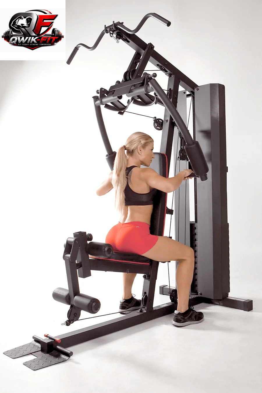 MKM-81010 Dual-Function Home Gym System with 200 lb Weight Stack
