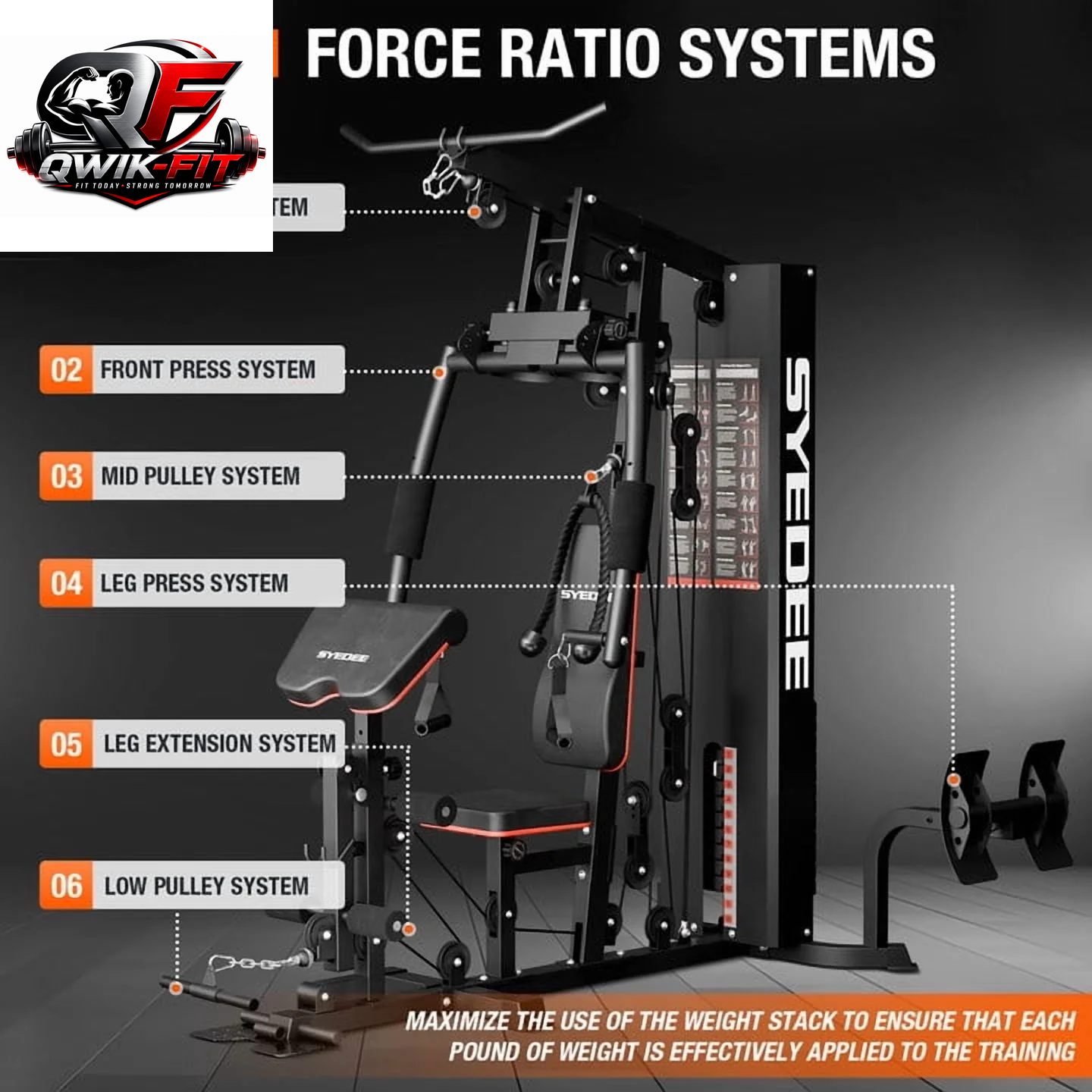 Ultimate Home Gym Station - Complete Workout Equipment with 150LBS Weight Stack for Total Body Training
