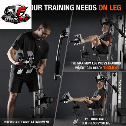 Ultimate Home Gym Station - Complete Workout Equipment with 150LBS Weight Stack for Total Body Training