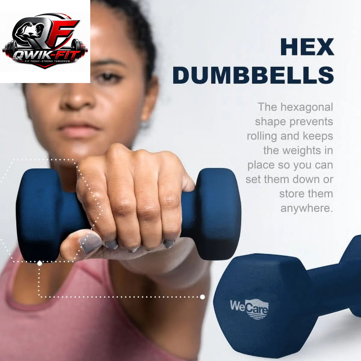 Wecare Fitness 10Lb Neoprene Dumbbell Pair - Stylish Blue for Effective Workouts