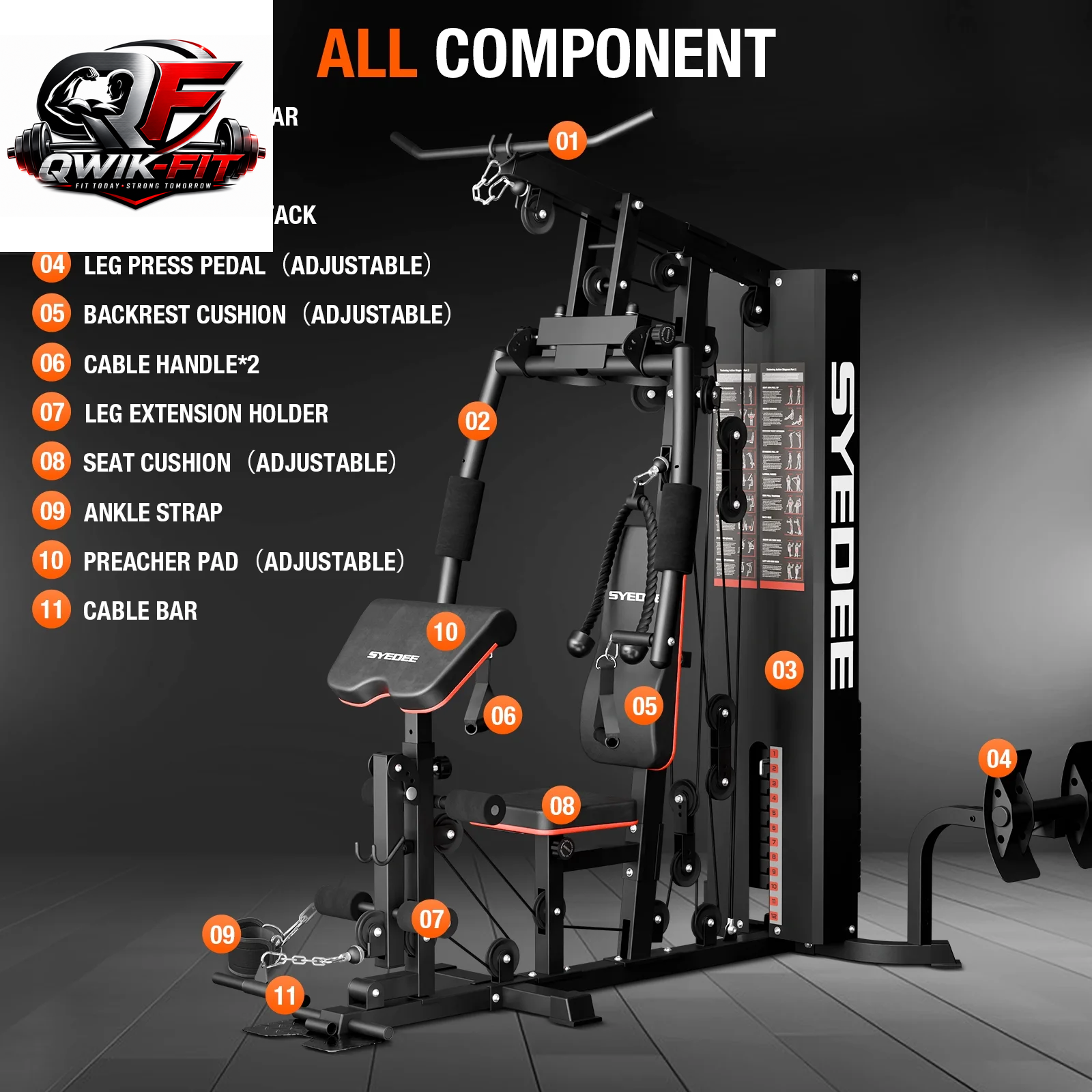 Ultimate Home Gym Station - Complete Workout Equipment with 150LBS Weight Stack for Total Body Training