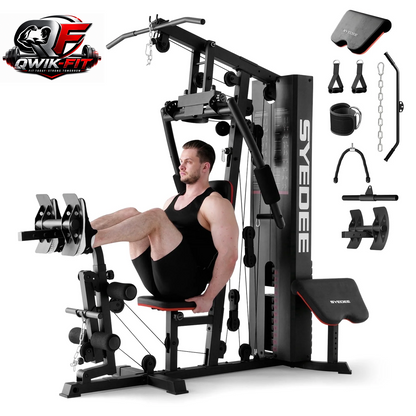 Ultimate Home Gym Station - Complete Workout Equipment with 150LBS Weight Stack for Total Body Training