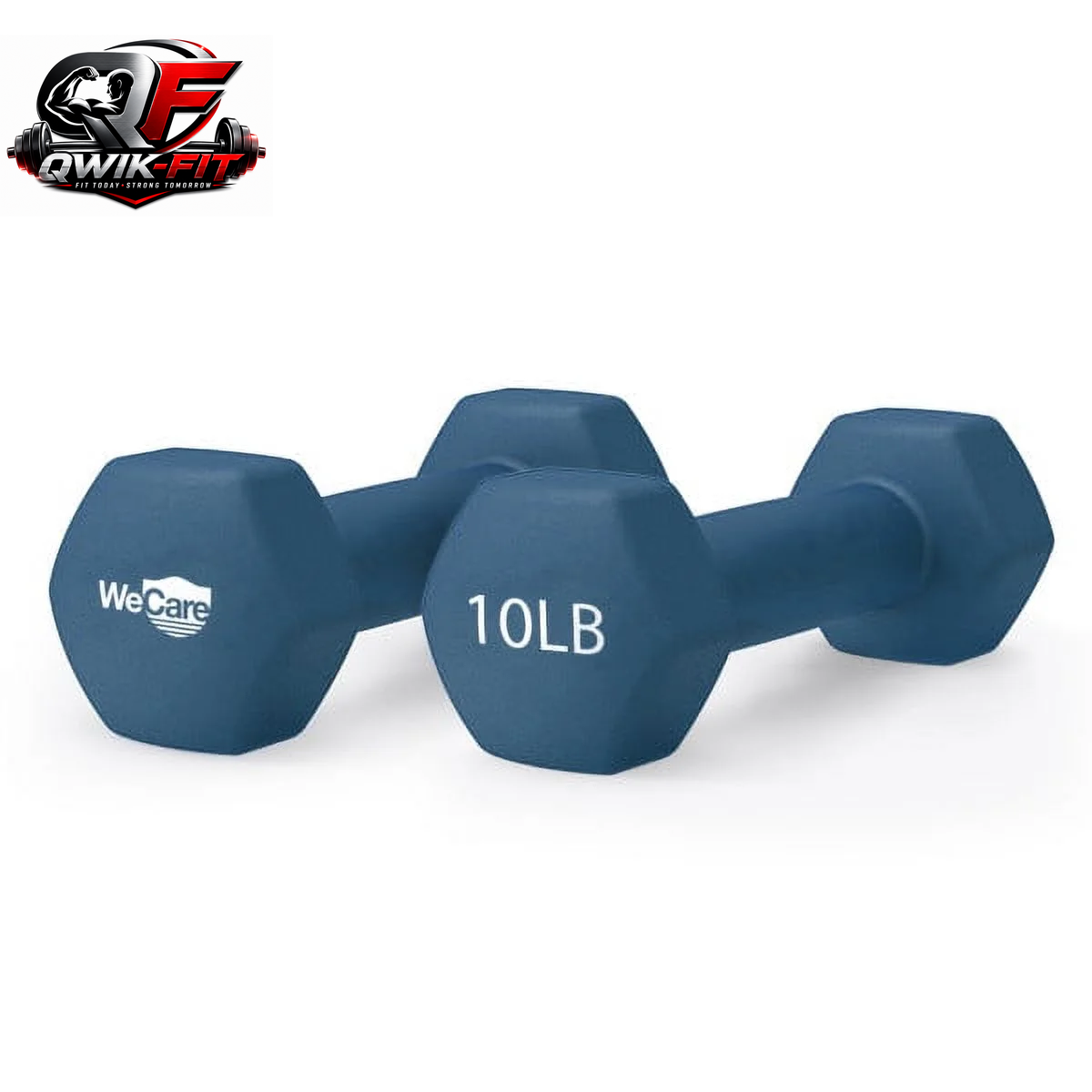 Wecare Fitness 10Lb Neoprene Dumbbell Pair - Stylish Blue for Effective Workouts