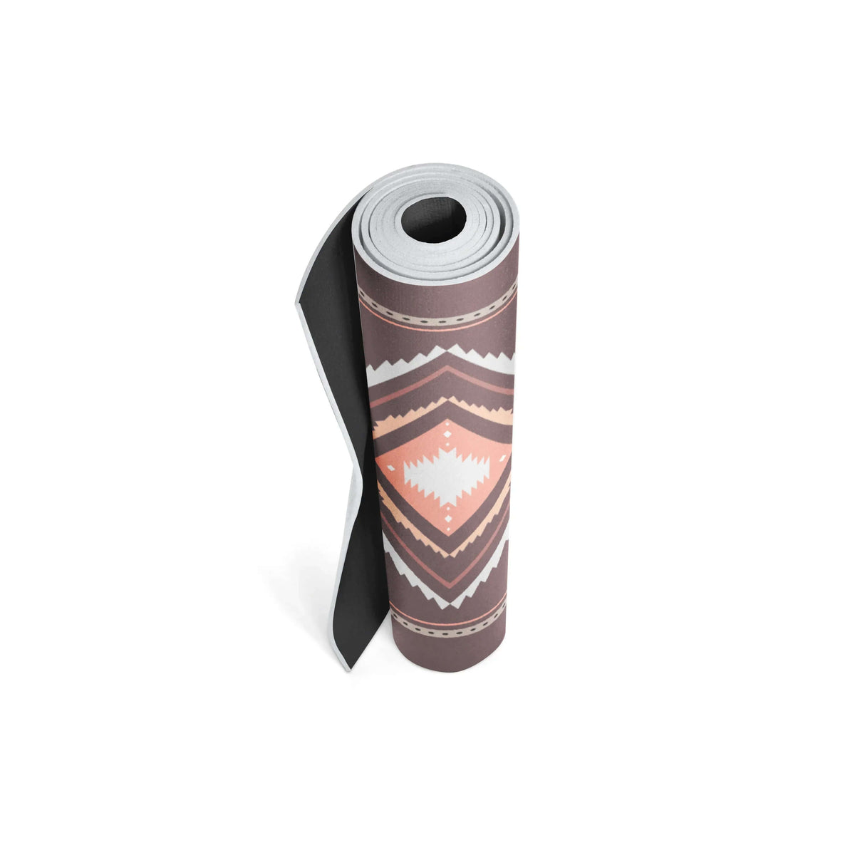 Cactus print yoga mat rolled up, featuring a stylish design with non-slip grip and cushioned support.