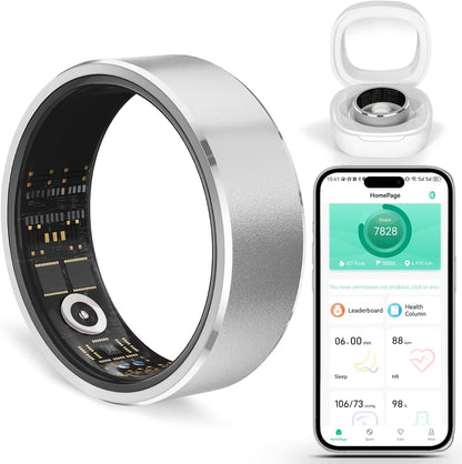 YULUCKGO smart fitness ring for women and men, waterproof blood pressure monitor and health tracker for iPhone and Android.