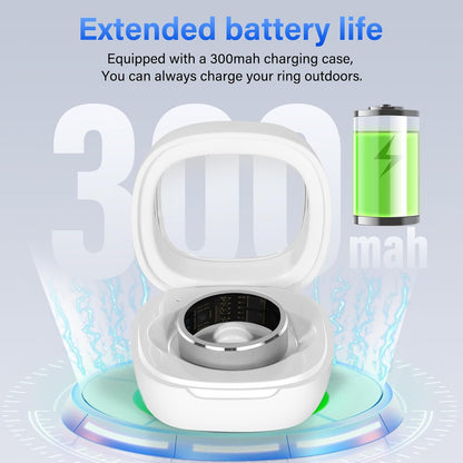 YULUCKGO smart ring for women and men, waterproof fitness tracker, blood pressure monitor, compatible with iPhone and Android.
